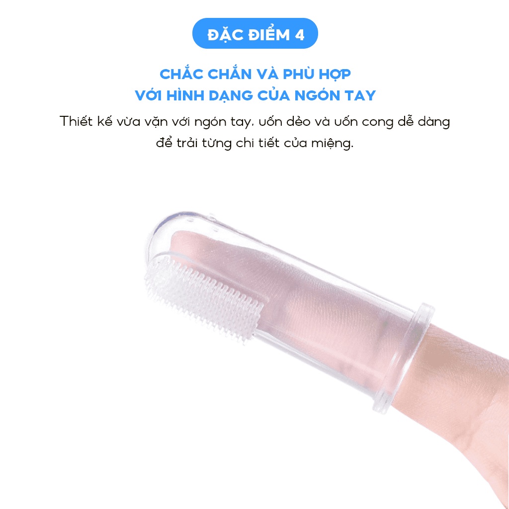 Bàn chải đánh răng vệ sinh miệng, lưỡi răng cho bé yêu, tưa lưỡi mềm mại an toàn có hộp đựng giữ vệ sinh