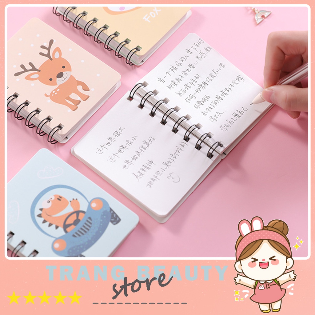 Sổ Tay Mini Lò Xo Hình Thú Dễ Thương Tiện Lợi (80 Trang)