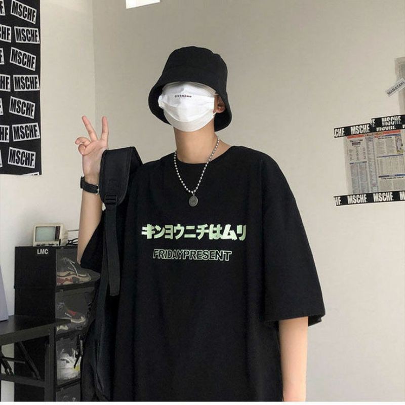 100% cotton áo thun nam nữ form rộng cổ tròn unisex