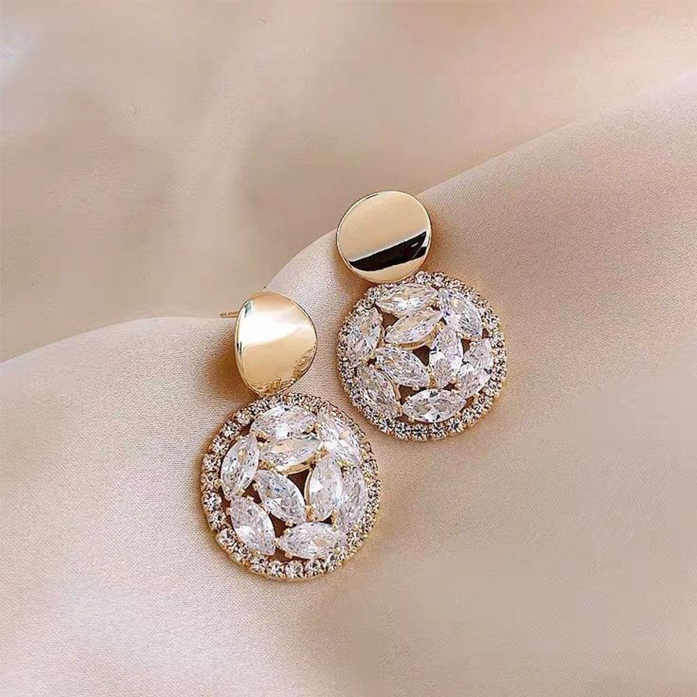 Bông tai S925 hình tròn nhiều màu thời trang thanh lịch cho nữ