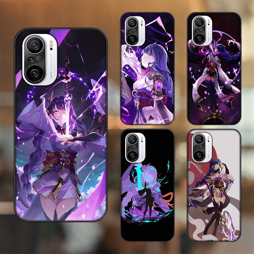 Ốp lưng Xiaomi K40 viền đen in hình Raiden Shogun Genshin Impact