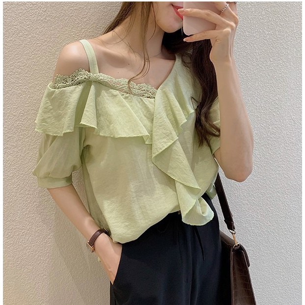 Áo nữ lêch vai phối bèo ale54