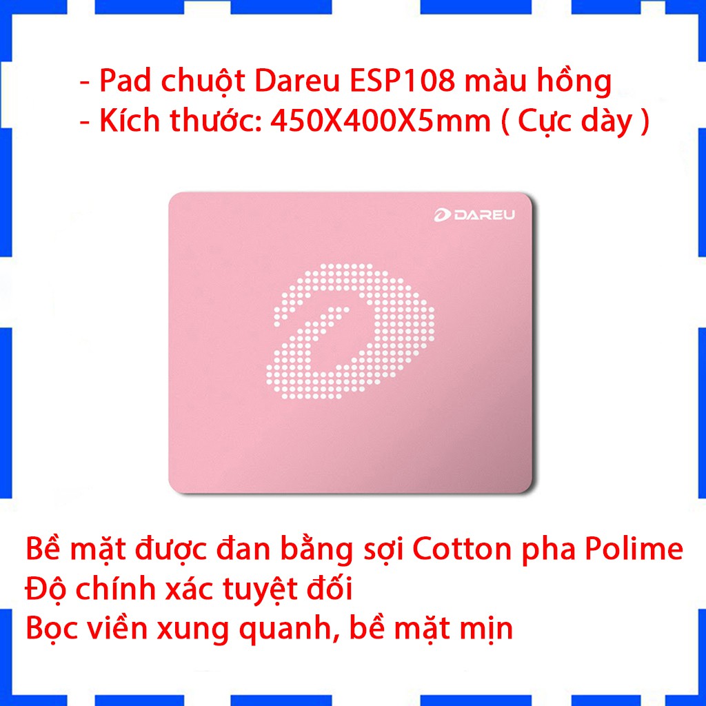 [Mã SKAMSALE03 giảm 10% đơn 200k] Bàn di chuột hồng DAREU kute - 450X400X5 mm