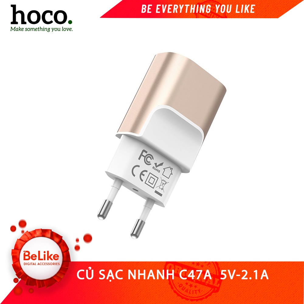 Củ Sạc 2 Cổng Hoco C47A - Hàng Chính Hãng Bảo Hành 6 Tháng