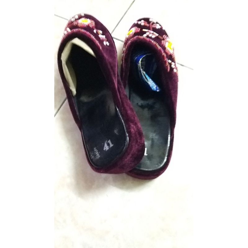 Dép nhung nữ cao 3 phân