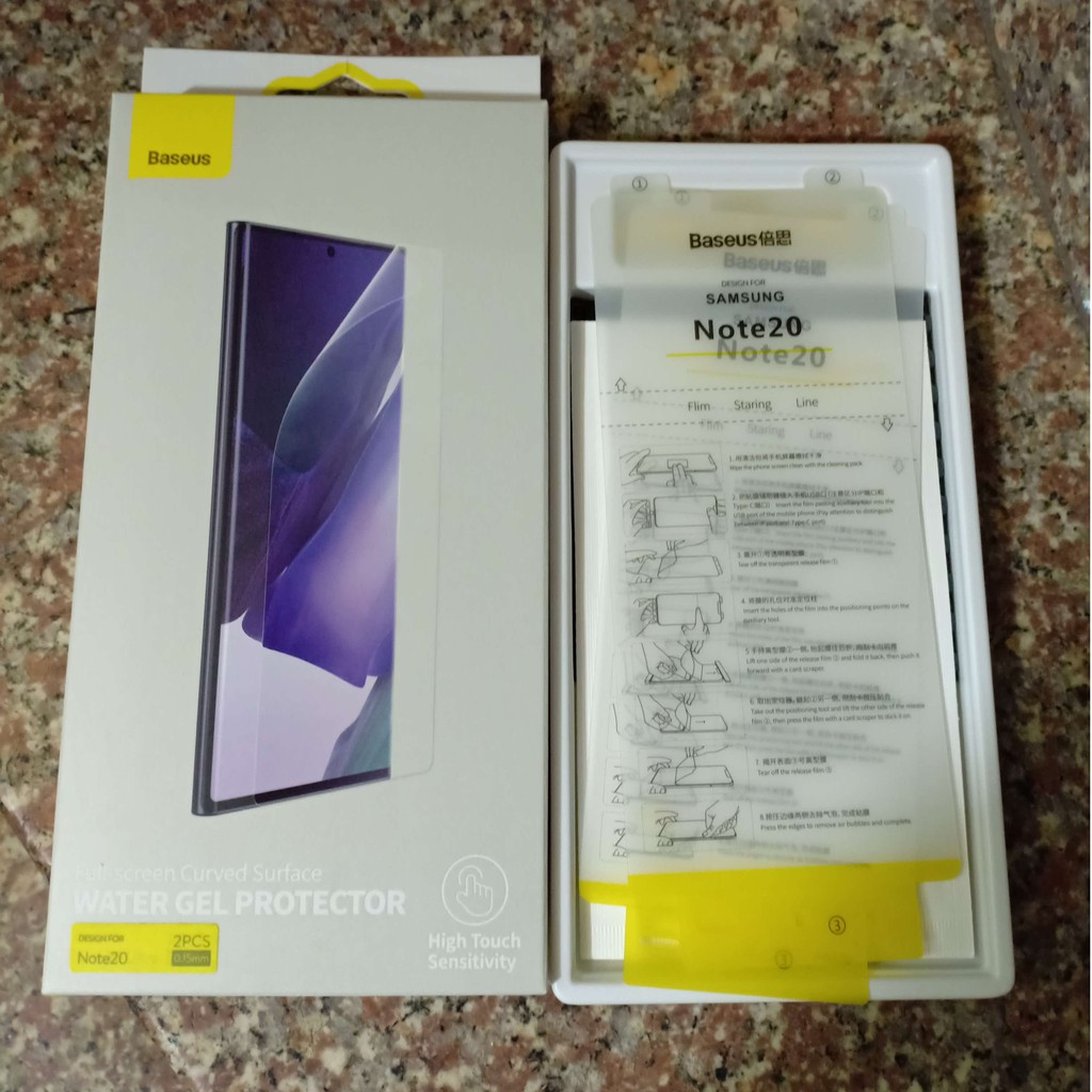 Combo 2 Miếng dán màn hình Silicon PPF siêu mỏng 0.15mm cho Samsung Galaxy Note 20 hiệu Baseus