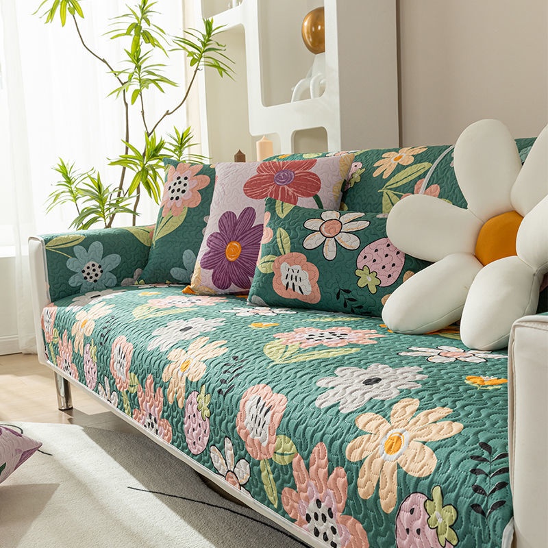 Vỏ Bọc Đệm Ghế Sofa Chống Trượt In Họa Tiết Hoa Đơn Giản Thông Dụng Trang Trí Nhà Cửa