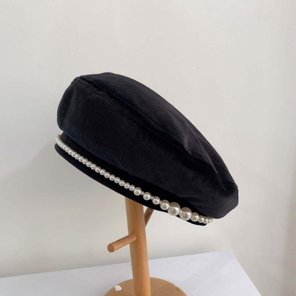 Mũ Beret Vải Nhung Phong Cách Anh Quốc Cổ Điển Thời Trang Mùa Đông Cho Nữ