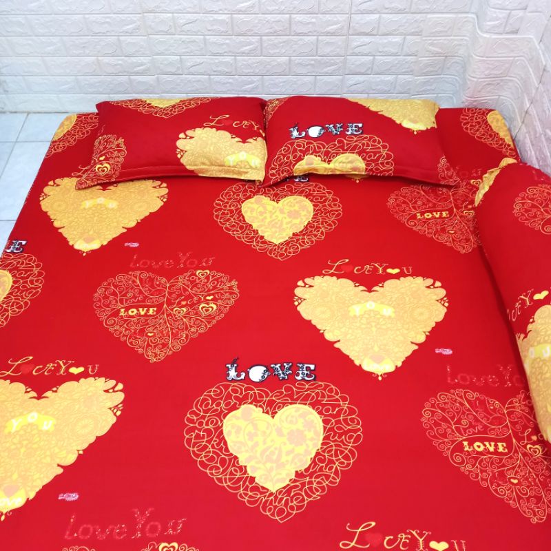 BỘ DRAP THUN HÀN QUỐC TRÁI TIM 4 MÓN .