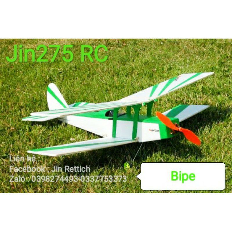 Bộ vỏ kit máy bay Bipe sải 72 cm(Tặng 2 thanh gỗ, đế gỗ, 4đế  lỗ