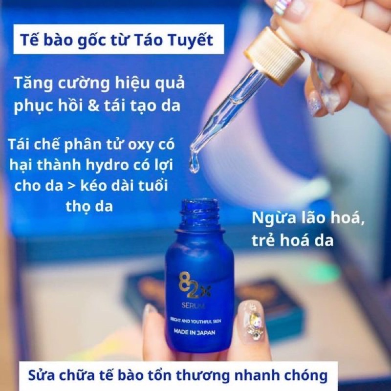 Tinh chất và Serum tế bào gốc 82X- Bộ đôi AI STEM CELL SERUM & CREAM dưỡng trắng , chống lão hóa 10mg/hộp