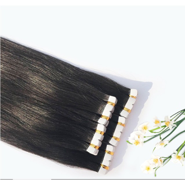 Bộ phần tóc giả làm dày với tóc thật màu đen theo phong cách Brazil