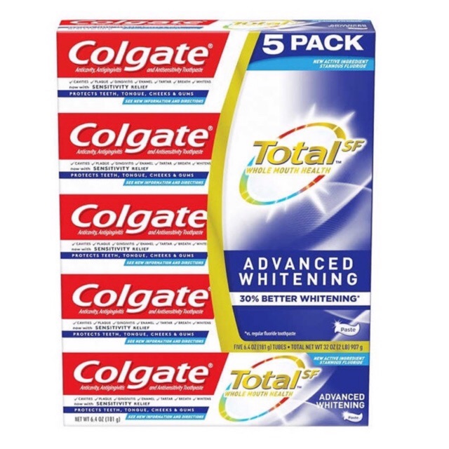 Kem Đánh Răng Colgate Total Whitening - Mỹ - 181gr