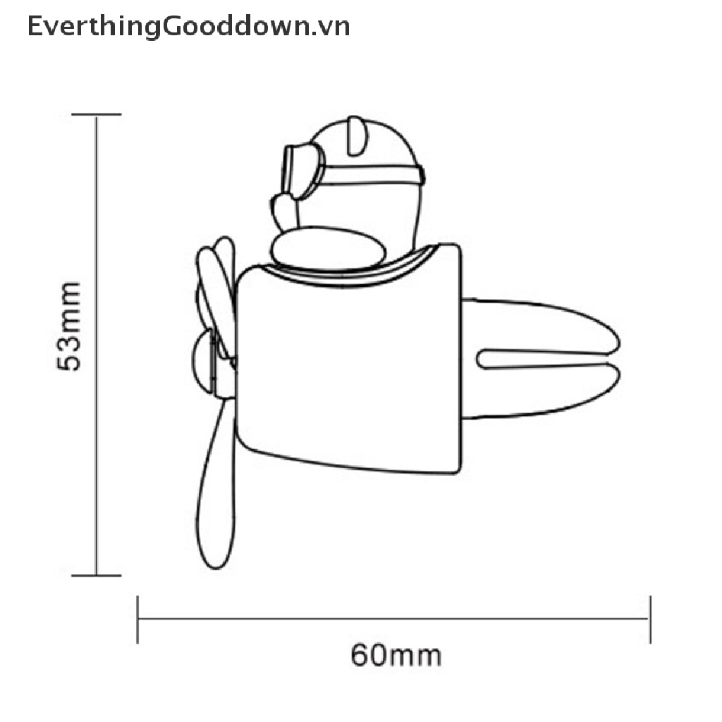 Everthinggood Phụ Kiện Quạt Làm Mát Không Khí Xe Hơi Hình Gấu Phi Công Xoay Được vn