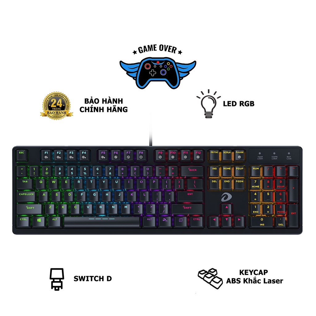 Bàn phím cơ DareU EK1280 RGB - Chính hãng bảo hành 24 tháng