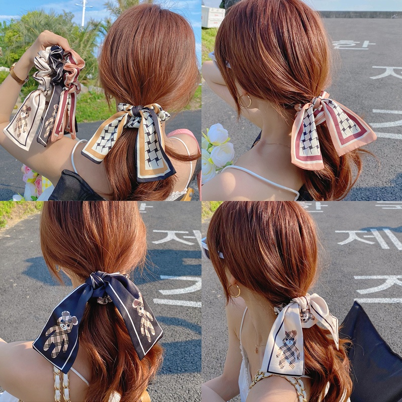 Dây Buộc Tóc Đính Nơ Xinh Xắn Phong Cách Hàn Quốc Cho Nữ