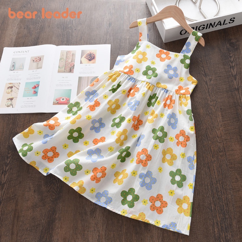 Đầm công chúa BEAR LEADER AH5234 họa tiết hoa thời trang mùa hè cho bé gái 3-8 tuổi