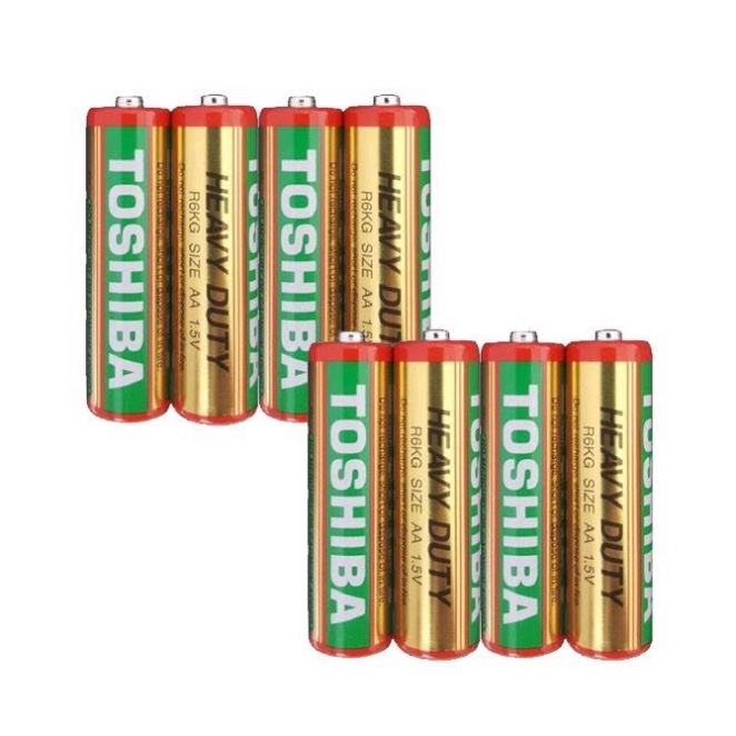 Vỉ 2 Viên Pin Tiểu AAA 1,5V Toshiba và Vỉ 4 viên pin tiểu AA