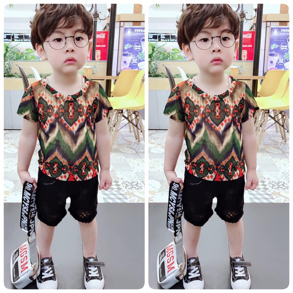 Sale sốc set áo lưới quần jean cho bé trai