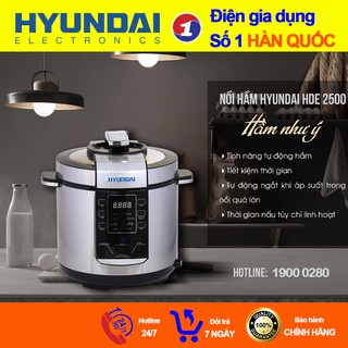 Nồi Hầm Điện Tử  Hyundai Hàn Quốc HDE 2500S Công Suất 900W Dung Tích 1.8 Lít Điều Khiển Điện Tử