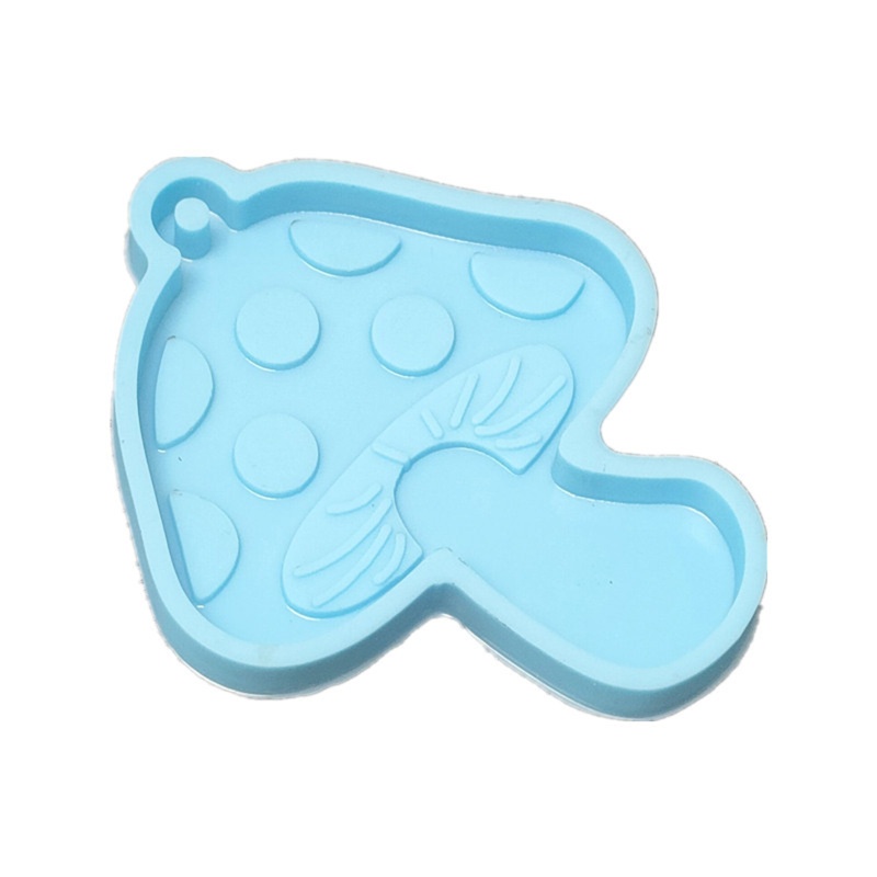 QQ Khuôn Silicone Làm Móc Khóa Resin Epoxy UV Hình Nấm Handmade