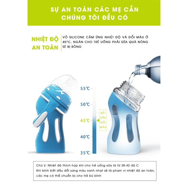 [Tổng kho HN] Bình sữa thủy tinh cổ cong đa năng Tiny baby 180ml