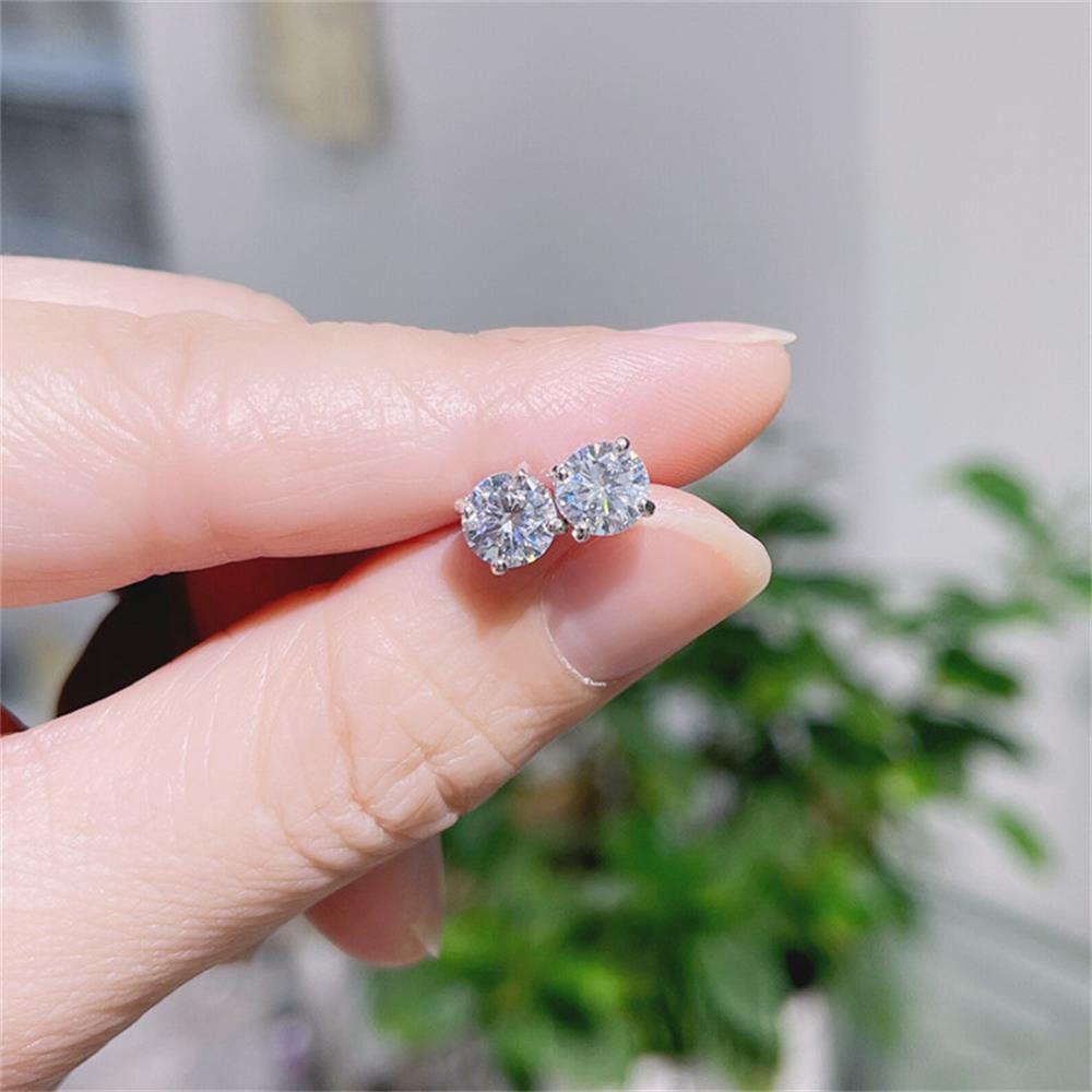 PATH Fashion White Diamond Stud Women Men Shiny Zircon Earrings Wedding|New Jewelry Gifts Piercing Square/Multicolor