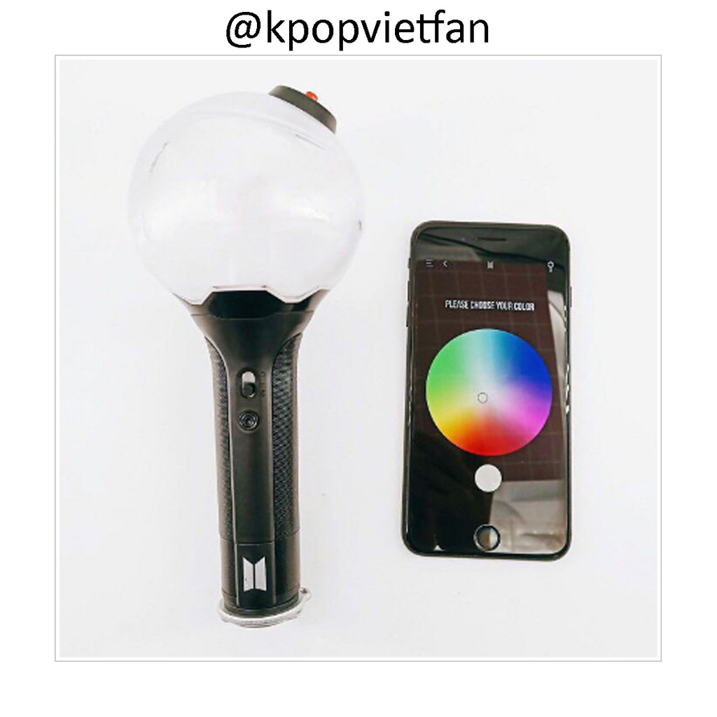 [full phụ kiện + tặng 7 card] Đèn cổ vũ Lightstick BTS BOMB ver 3 unoff có sẵn