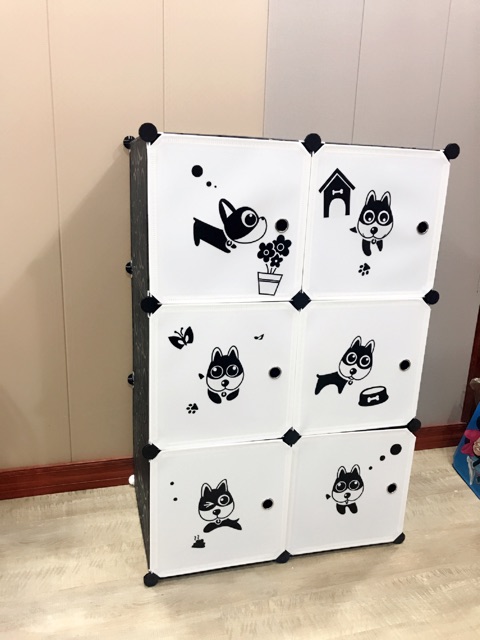 TỦ NHỰA LẮP GHÉP 6 Ô sâu 47cm. Tặng kèm 1 treo đồ. Mẫu HOT