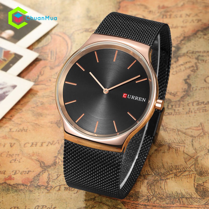 Đồng hồ Nam CURREN 8256 Chống Nước 3ATM Mặt 40x45mm - DHA484 CR8256