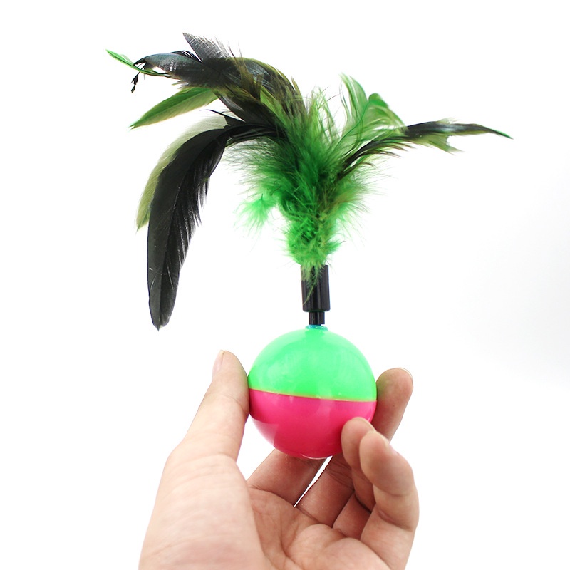 Đồ chơi cho mèo - bóng chuột lật đật lông vũ cho mèo