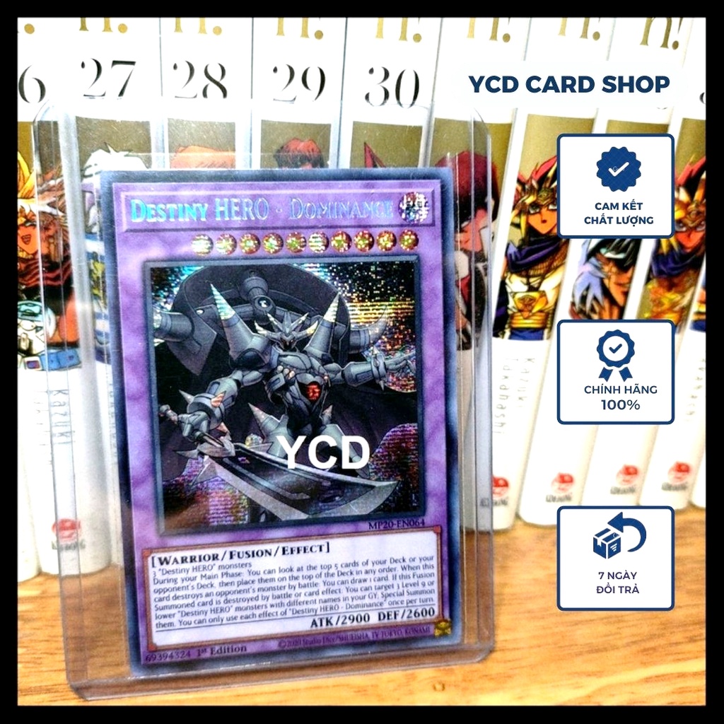 Thẻ bài yugioh chính hãng  Destiny Hero Dominance - Secret Rare
