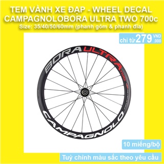 Tem decal dán vành niềng bánh xe đạp đua đường trường campagnolo bora ultra two | road wheel decal | cyclewrap