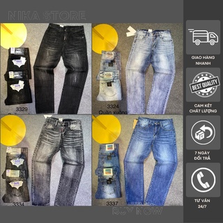 Quần bò xuông nam cao cấp, quần jeans nam ống đứng, ống rộng không phai màu co dãn 4 chiều nika_store