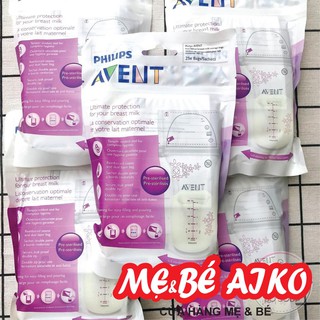 Túi Trữ Sữa Hộp 25 Túi Chính Hãng Avent Dung Tích 180ml Có Tách Bán Lẻ Tại Aiko Shop