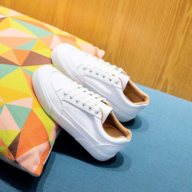 [Mã FAGREEN245 giảm tới 30K đơn 99K] Giày Da Màu Trắng Nữ G22, Giày Thể Thao Sneaker Nữ Hàng Đẹp