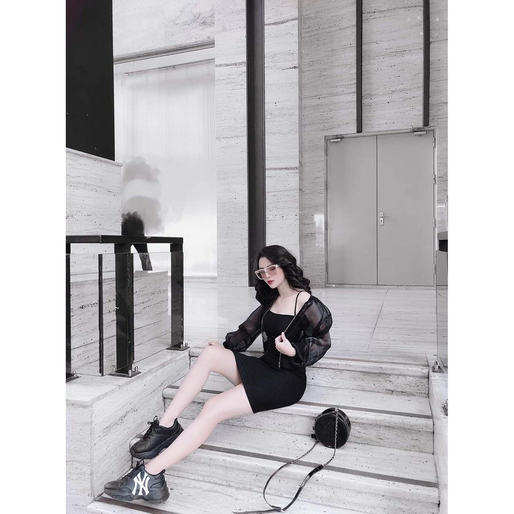 Đầm - Váy Ôm Body Hai Dây Sợi Bún Màu Đen HD06 | BigBuy360 - bigbuy360.vn