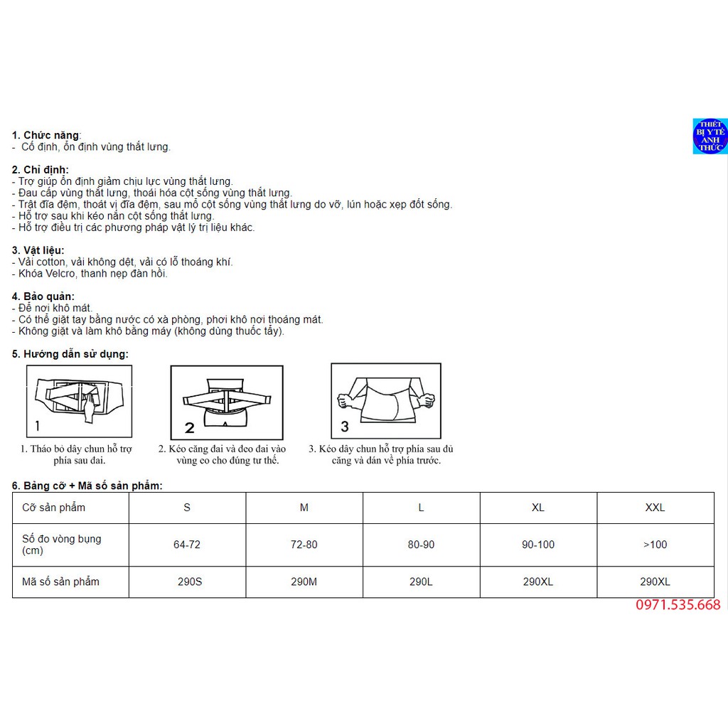 Đai thoát vị-cột sống, thắt lưng Orbe H1 -Việt Nam