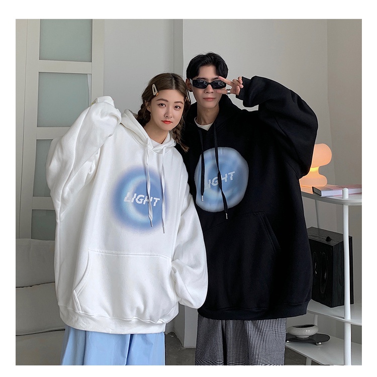Áo hoodie tay dài dáng rộng in chữ phong cách Hàn Quốc thời trang cho nam và nữ size lớn 2021 size S-3XL | BigBuy360 - bigbuy360.vn