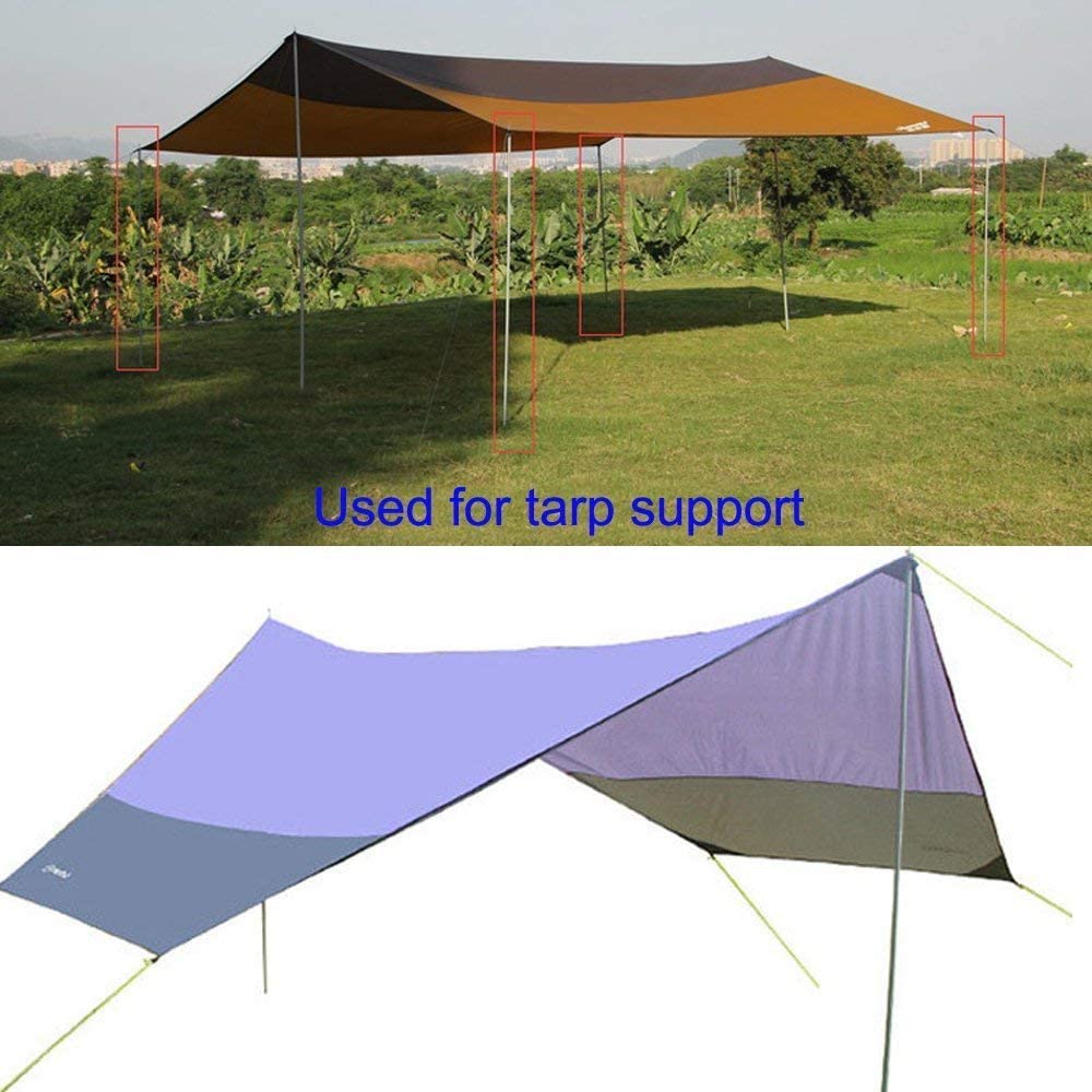 Cọc Dựng Lều Bằng Thép 3 / 4 Khớp Nối Có Thể Điều Chỉnh Tiện Dụng Cho Cắm Trại / Mái Hiên / Mái Hiên Dài 2m