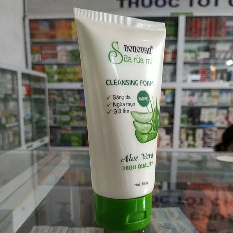 Sữa rửa mặt Aloe Vera lô hội nha đam 150mg dưỡng da, sạch mụn bụi bẩn