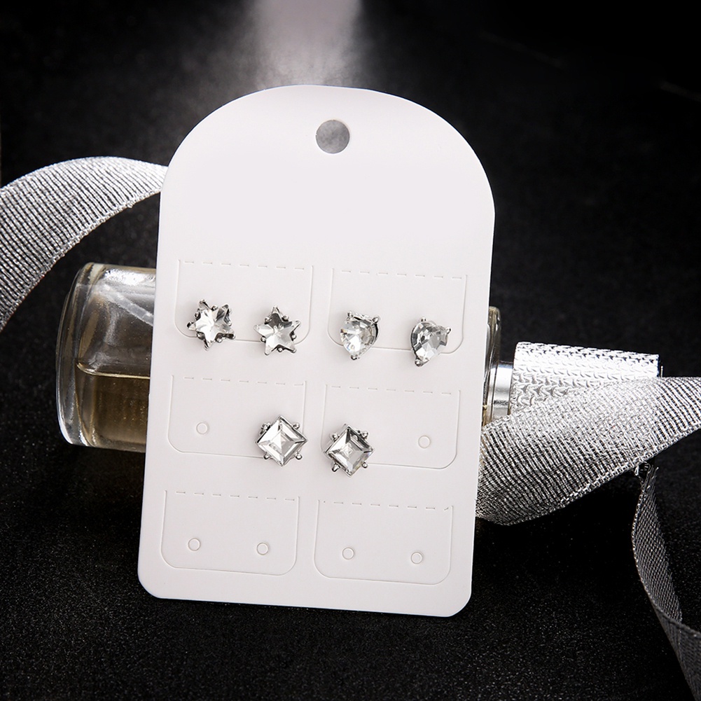 Bộ 3 đôi khuyên tai đính đá dễ thương cho nữ