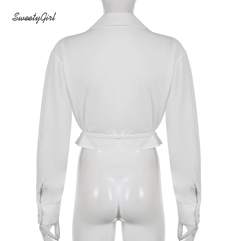 Áo Croptop Tay Dài Cổ Bẻ Cài Nút Màu Trơn 2022 Thời Trang Cho Nữ