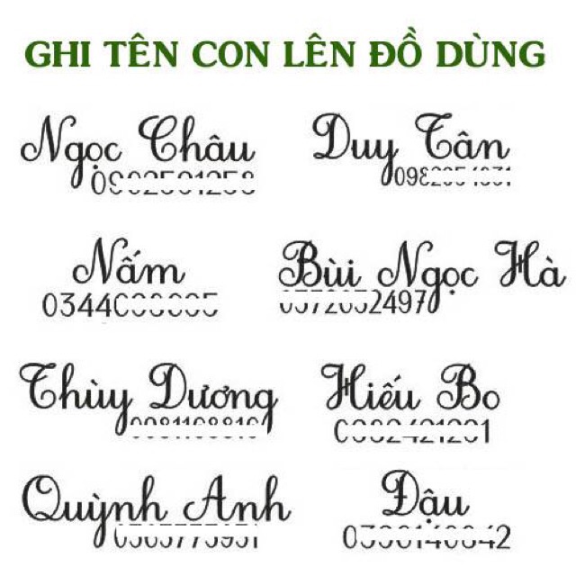 [Tên+SĐT] Con dấu ghi tên bé