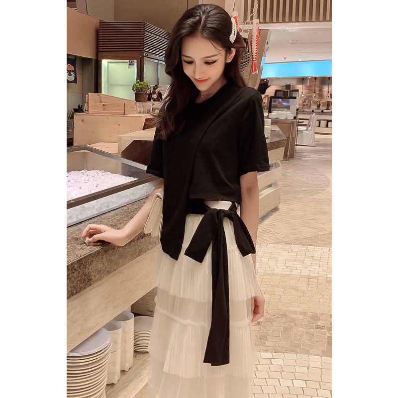 Aó Thun Captop Cột Dây Cute Dễ Thương