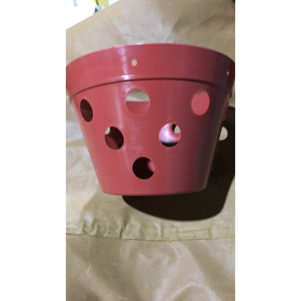 COMBO 10 cái chậu giả đất màu cam trồng hoa lan đường kính 21cm