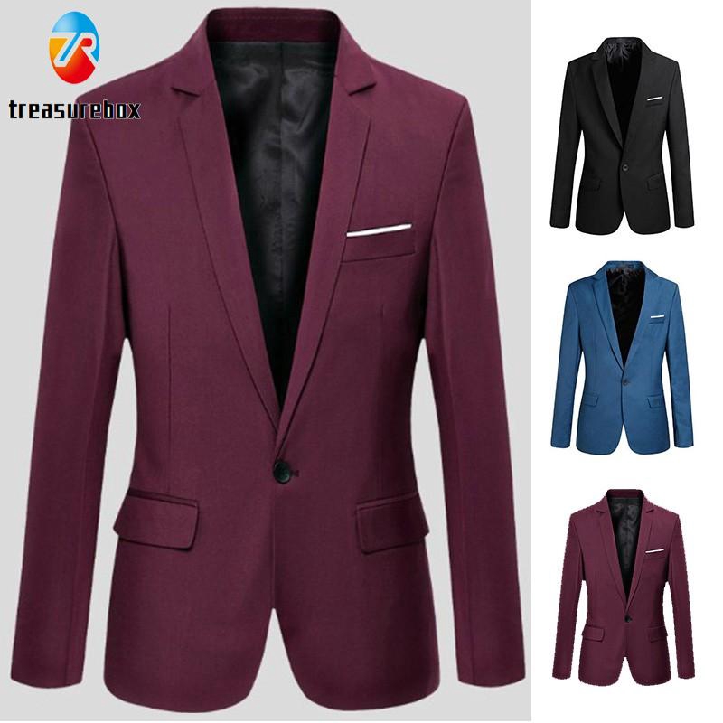 Thời Trang Áo Khoác Blazer Phối Nút Cho Nam