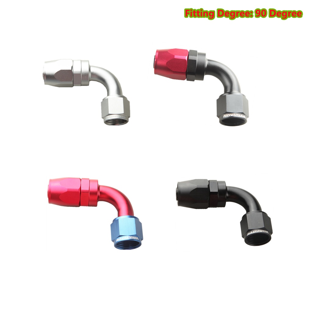 AN4 6AN AN-6 8AN AN-8 AN10 AN12 AN16 AN 20 90 Độ Xoay Dầu Nhiên Liệu Dòng Ống Cuối Lắp Adapter Nhôm