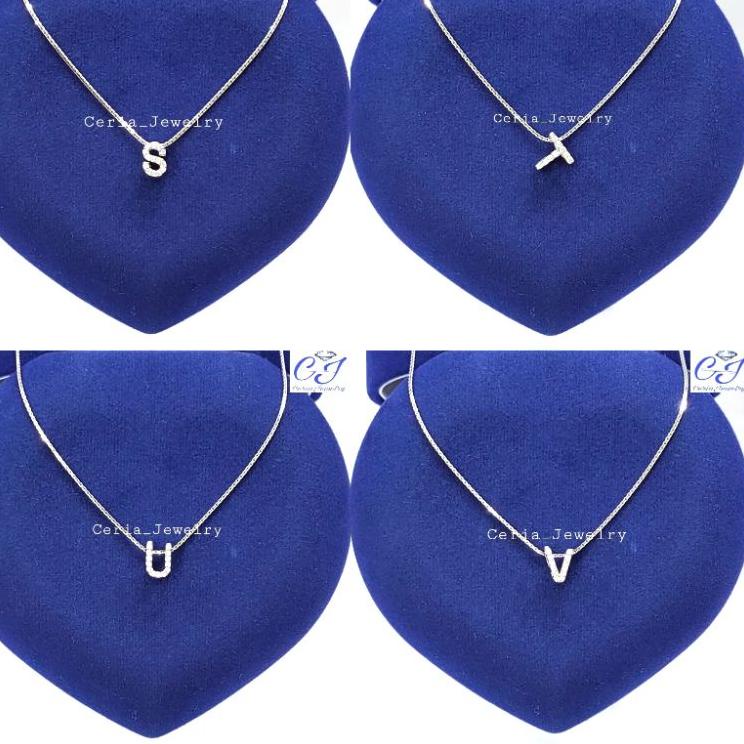 Dây Chuyền Bạc 925 Lapis Mặt Hình Chữ Cái Tiếng Ý Màu Trắng / Vàng / Bạc Bản Giới Hạn Cho Nữ