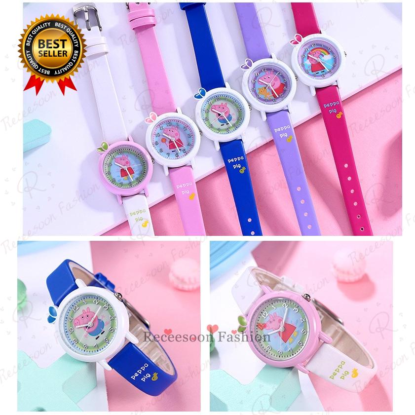 Đồng hồ đeo tay kiểu hoạt hình heo Peppa dành cho bé